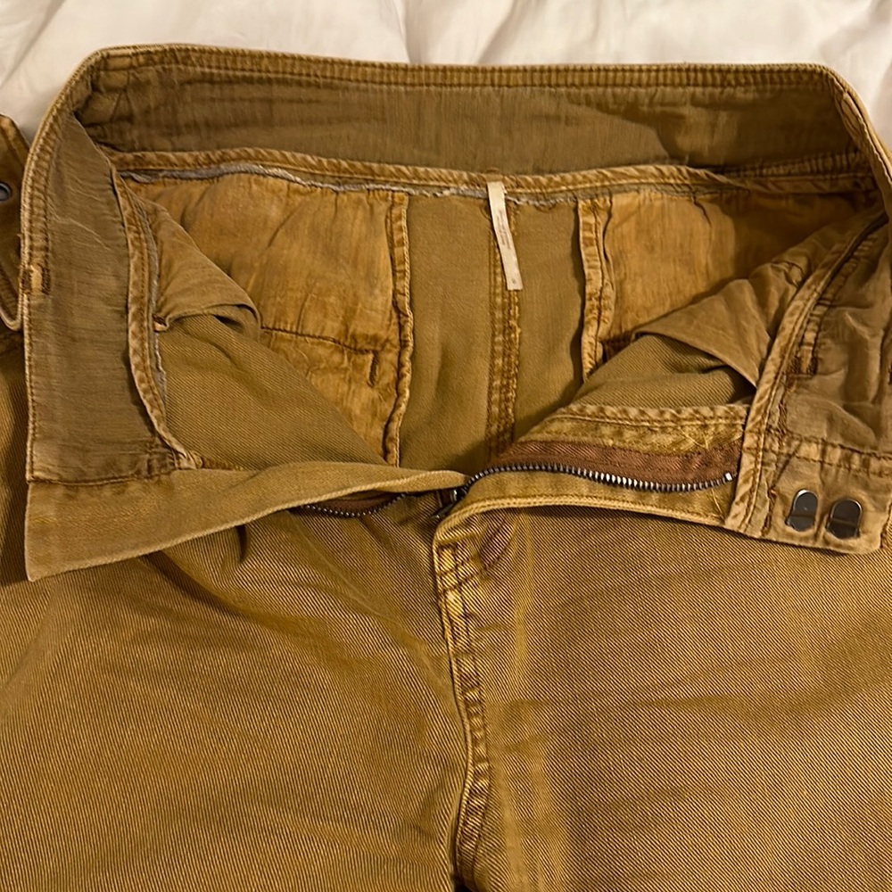 Free People, golden brown, high rise denim trousers, size 0